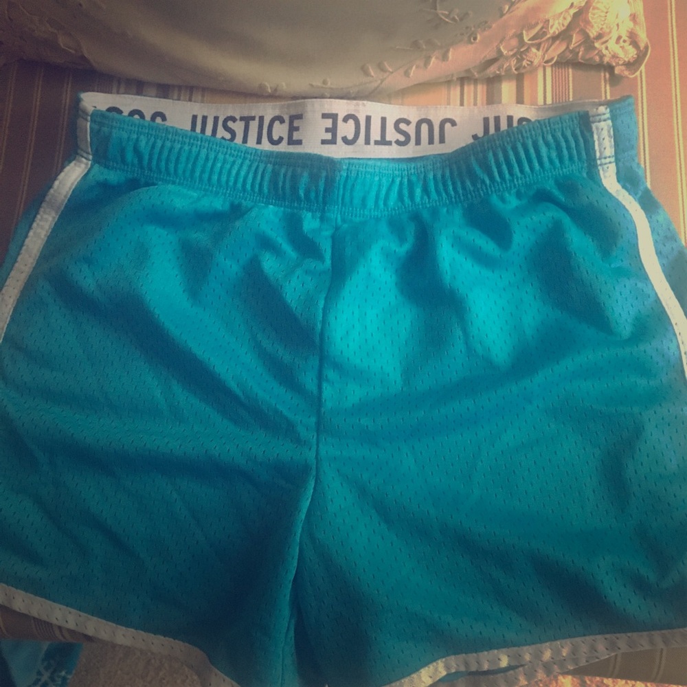 Justice athletic girls shorts blue💙